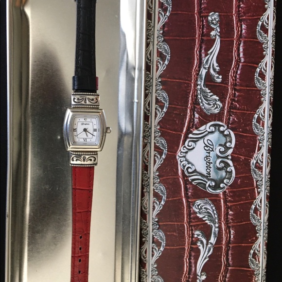 🔆SOLD🔆 BRIGHTON Waterford BATTERY~ Reversible Ladies Watch w/Black & Red Band - Picture 2 of 7